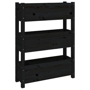 vidaXL Jardinière Noir 77x25x104 5 cm Bois massif de pin