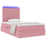 vidaXL Lit avec rangement et LED avec LED Rose 120 x 200 cm Velours