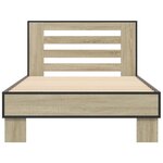 vidaXL Cadre de lit chêne sonoma 90x200 cm bois d'ingénierie et métal