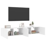 vidaXL Meubles TV muraux avec lumières LED 2 Pièces blanc 80x35x31 cm