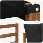 vidaXL Ensemble de canapés d'extérieur 3 Pièces Naturel et Noir