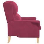 vidaXL fauteuil Rouge bordeaux 76 x 94 x 102 cm Velours