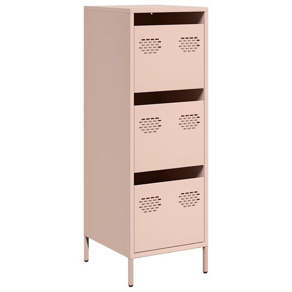 vidaXL Buffet haut rose 39x35x103 5 cm acier