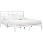 vidaXL Cadre de lit sans matelas blanc bois massif 200x200 cm