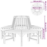 vidaXL Banc d'arbre Ø 160 cm Bois