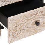 vidaXL Cabinet de chevet Blanc 40 x 33 5 x 46 cm Bois de mangue massif