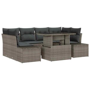 vidaXL Ensemble de canapé de jardin 7 Pièces Gris 100 x 55 x 73 cm