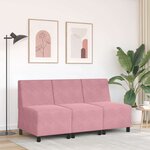 vidaXL Canapé modulaire sans accoudoirs Rose 55 cm Velours