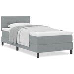 vidaXL Lit boxspring avec matelas Gris clair 100 x 200 cm tissu