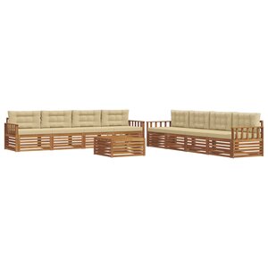 vidaXL Ensemble de canapés d'extérieur 9 Pièces Naturel et Beige