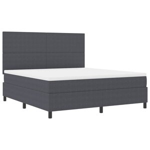 vidaXL Lit à ressort LED Gris foncé et blanc 180 x 200 cm
