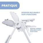 Chaise Haute Évolutive CHICCO Polly 2 Dots - Mixte - 0 mois à 3 ans - Gris