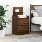 vidaXL Table de chevet avec 2 tiroirs chêne marron 38x34x80 cm