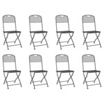 vidaXL Ensemble à manger de jardin 9 Pièces anthracite métal maille