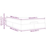 vidaXL Cadre de lit avec matelas Gris clair 140 x 200 cm tissu