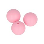 Perle en silicone ronde 15mm rose 3 pièces