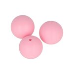 Perle en silicone Ronde 15mm Rose 3 pièces