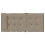 vidaXL Coussins de chaise à dossier haut lot de 2 taupe tissu oxford