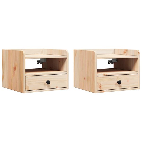vidaXL Table de chevet avec tiroir 2 Pièces Marron 38 x 36 x 29 5 cm