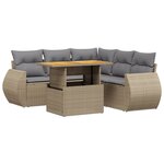 vidaXL Salon de jardin avec coussins 6 Pièces beige résine tressée