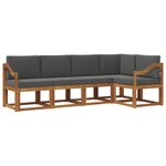 vidaXL Ensemble de canapés d'extérieur 5 pc Naturel et Anthracite