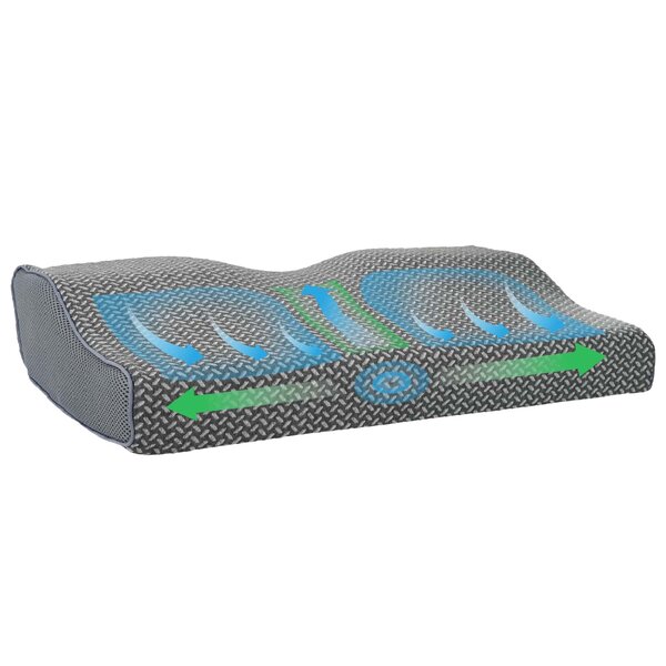 vidaXL Oreiller avec oreiller Gris 60 x 34 x 11 cm Polyester
