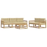 vidaXL Ensemble de canapés d'extérieur 6 pc Blanc et Beige