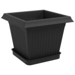 vidaXL Pots de plantes 6 Pièces Noir 20 x 20 x 16 cm Plastique