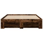 vidaXL Cadre de lit chêne fumé 135x190 cm bois d'ingénierie