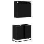 vidaXL Ensemble de mobilier de salle de bain 2 Pièces Chêne noir