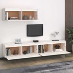 vidaXL Ensemble de meubles TV 3 Pièces blanc bois massif de pin