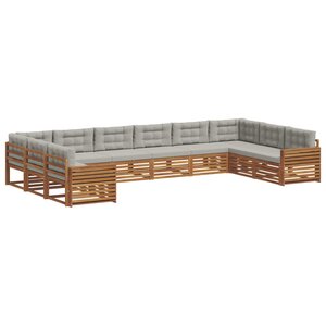 vidaXL Ensembles de canapés 9 pc Gris Naturel et Clair