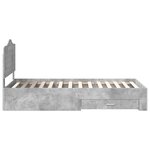vidaXL Cadre de lit Gris béton 90 x 190 cm Bois d'ingénierie
