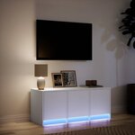 vidaXL Meuble TV avec LED blanc 97x34x40 cm bois d'ingénierie