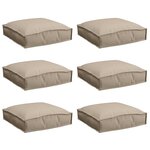 vidaXL Coussin 6 Pièces Taupe 40 x 40 x 8 cm Tissu Oxford