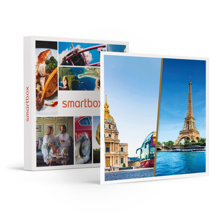 SMARTBOX - Coffret Cadeau Séjour en hôtel 3* ou 4* à Paris avec croisière sur la Seine et billet de bus Hop On  Hop Off -  Multi-thèmes