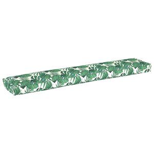 vidaXL Coussin de palette pour banc Motif feuille 200x40x8 cm Tissu Oxford