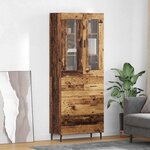 vidaXL Haut Armoire 2 Pièces Bois Ancien Bois Aggloméré et Verre