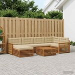 vidaXL Ensemble de canapés d'extérieur 7 Pièces Naturel et Beige