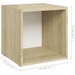 Vidaxl meuble tv blanc et chêne sonoma 37x35x37 cm aggloméré