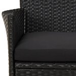 vidaXL Ensemble à manger de jardin avec coussins 3 Pièces Noir