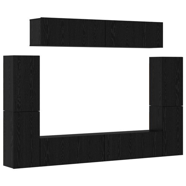 vidaXL Ensemble meuble TV 8 Pièces Chêne Noir 80 x 30 x 30.5 cm