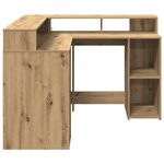 vidaXL Bureau avec lumières LED chêne artisanal bois d'ingénierie