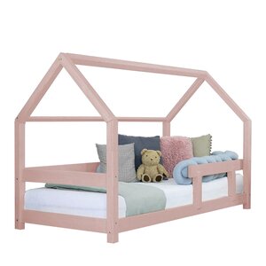 Lit cabane enfant TERY 70 x 160 rose pastel