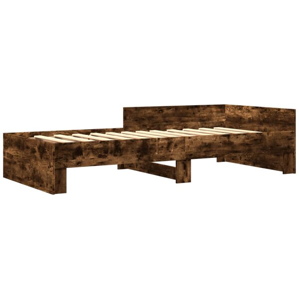 vidaXL Cadre de lit sans matelas chêne fumé 90x190cm bois d'ingénierie