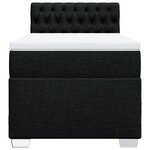 vidaXL Sommier à lattes de lit avec matelas Noir 90x200 cm Tissu