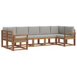 vidaXL Ensemble de canapés d'extérieur 7 pc Naturel et gris clair