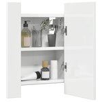 vidaXL Armoire à miroir de bain à LED Blanc brillant Acrylique