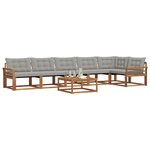 vidaXL Ensemble de canapés d'extérieur 7 Pièces Gris Naturel et Clair