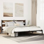vidaXL Cadre de lit en métal sans matelas chêne fumé 180x200 cm